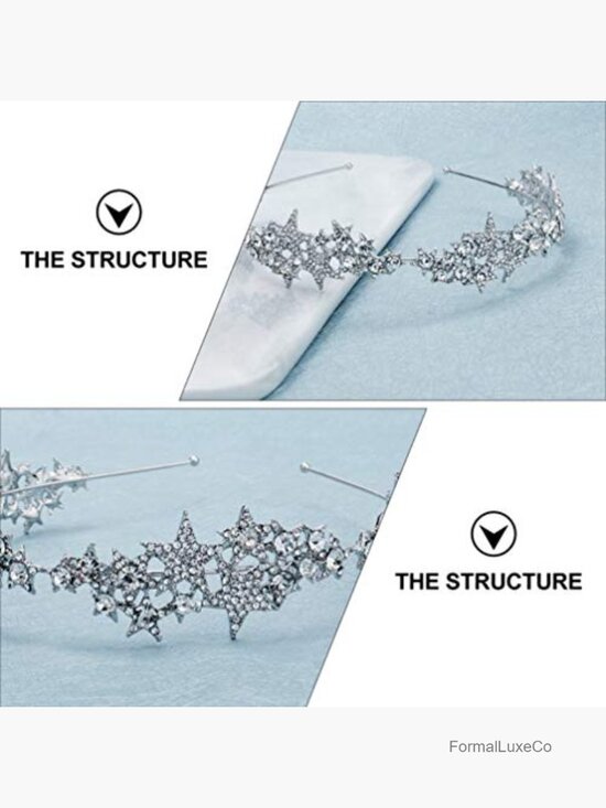 Rhinestone Star Tiara Headband - Crystal Bridal Crown Wedding Hair Accessory main image 6